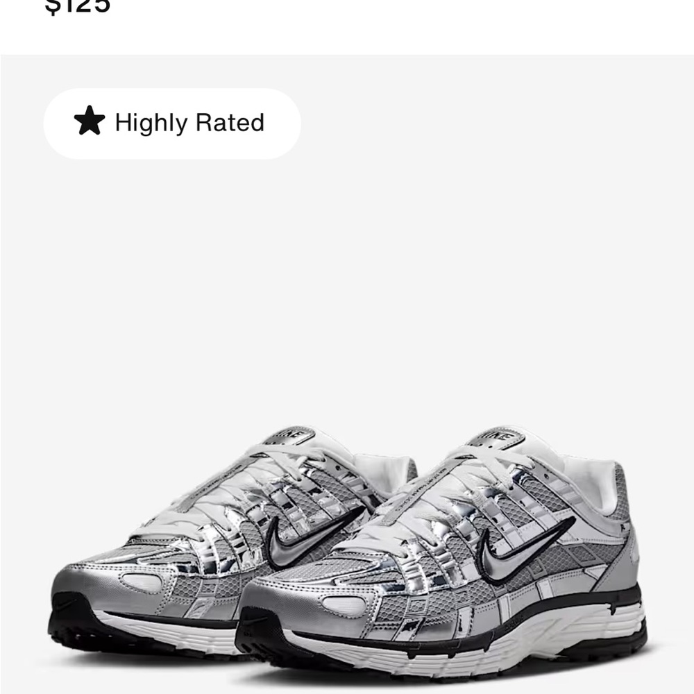 Nike Metallic Silver and Black Running Shoes